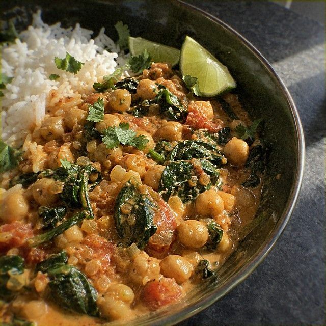 Chickpea and Spinach Coconut Curry