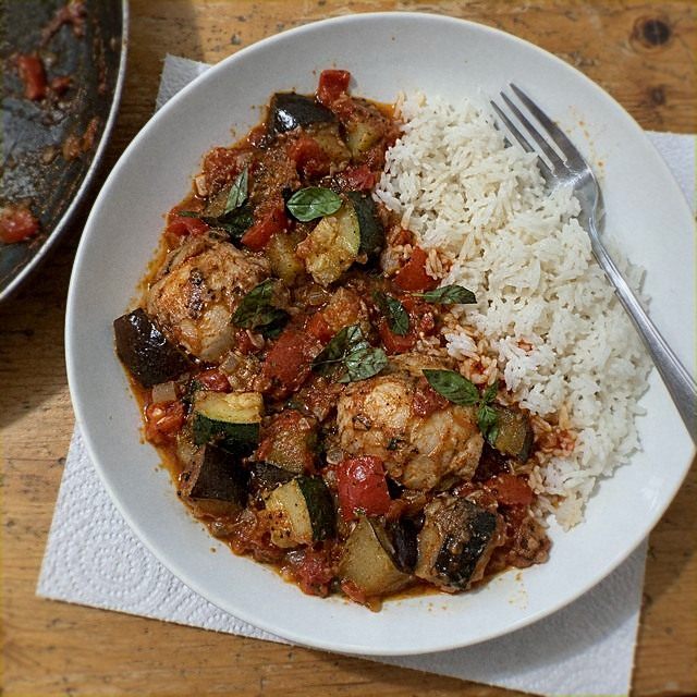 Chicken Ratatouille Stew with Rice