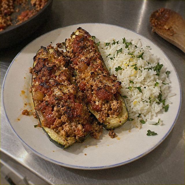 Turkey-Stuffed Zucchini Boats